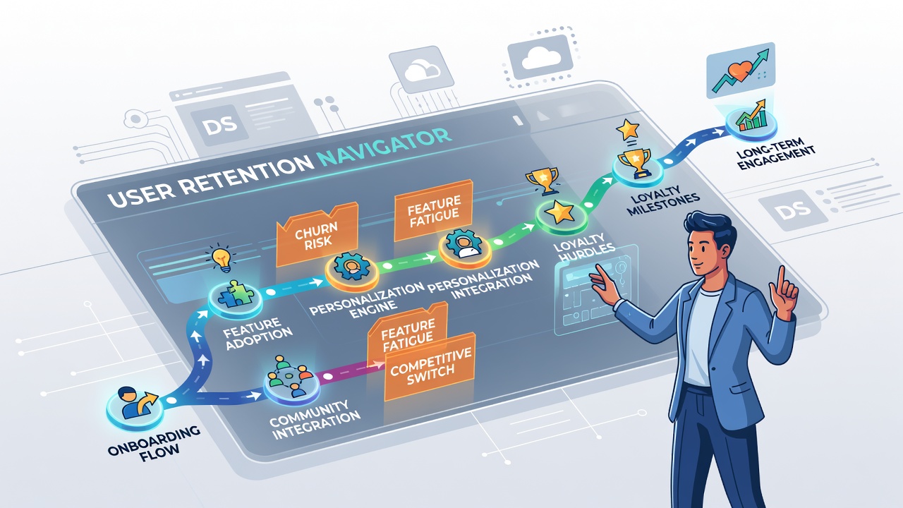 Split-screen comparison of user journey maps before and after platform updates on digital services