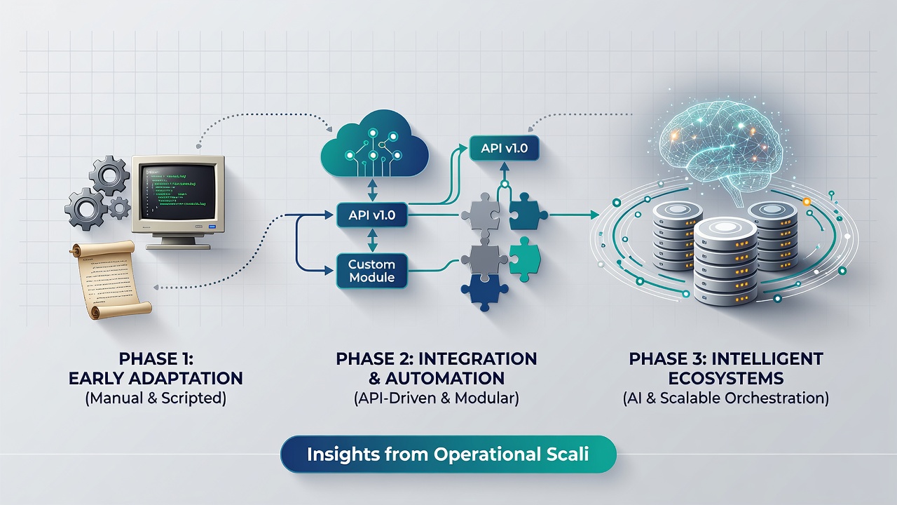 Detailed view of workflow automation layers and scaling metrics in niche platform environments